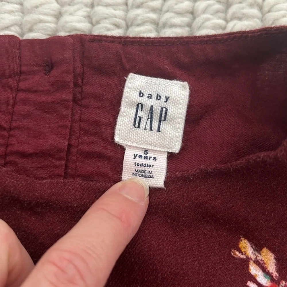 Baby Gap Floral Burgundy Dress Toddler Girls Size 5